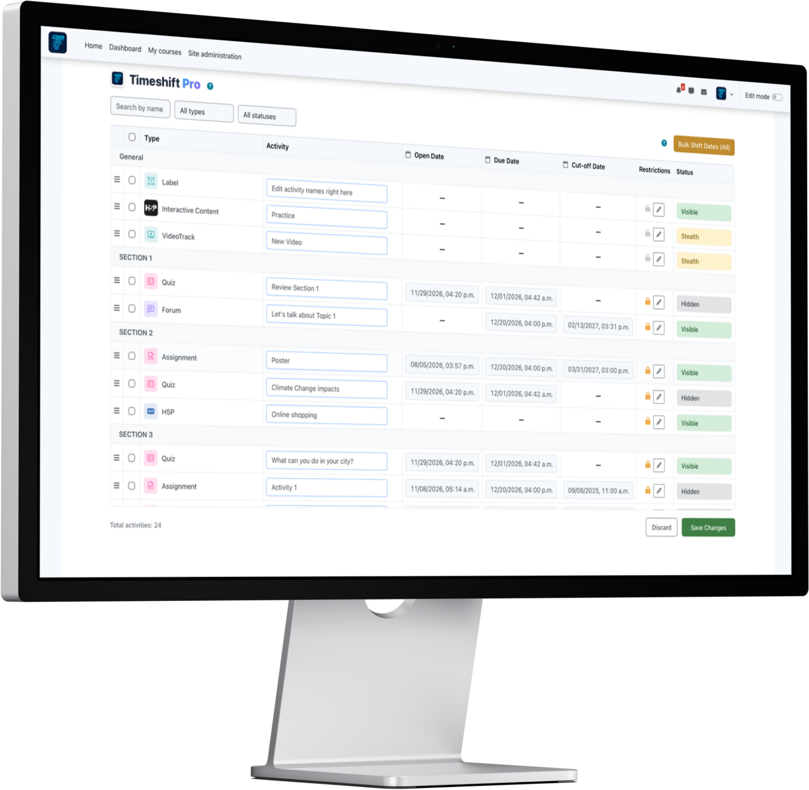 TimeShift Pro UI Interface